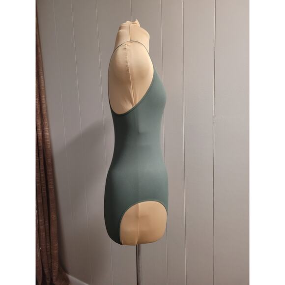 Capezio Women's Size Medium Green Racerback Leotard Bodysuit - Picture 2 of 11